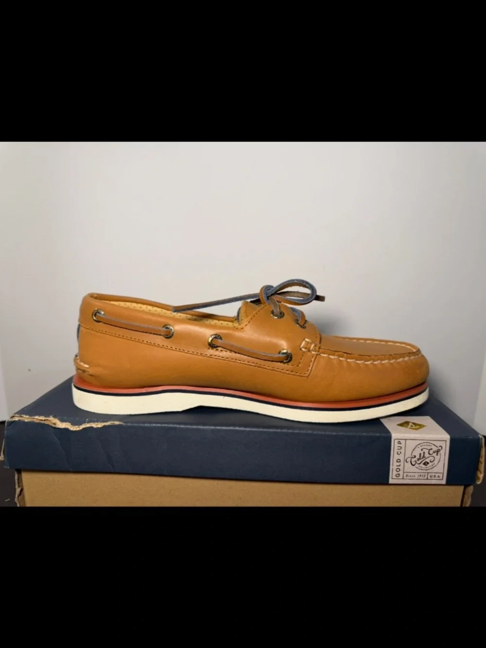 Sperry Gold Cup Authentic Original 2 Eye Boat Shoes Tan Mens 8M